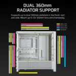 FRAME 4000D White Mid-Tower PC Case; 2x 3.5'' |  2x 2.5'' Drive Bays; Up to 360mm Radiator compatible; No Fans (CC-9011291-WW)_7