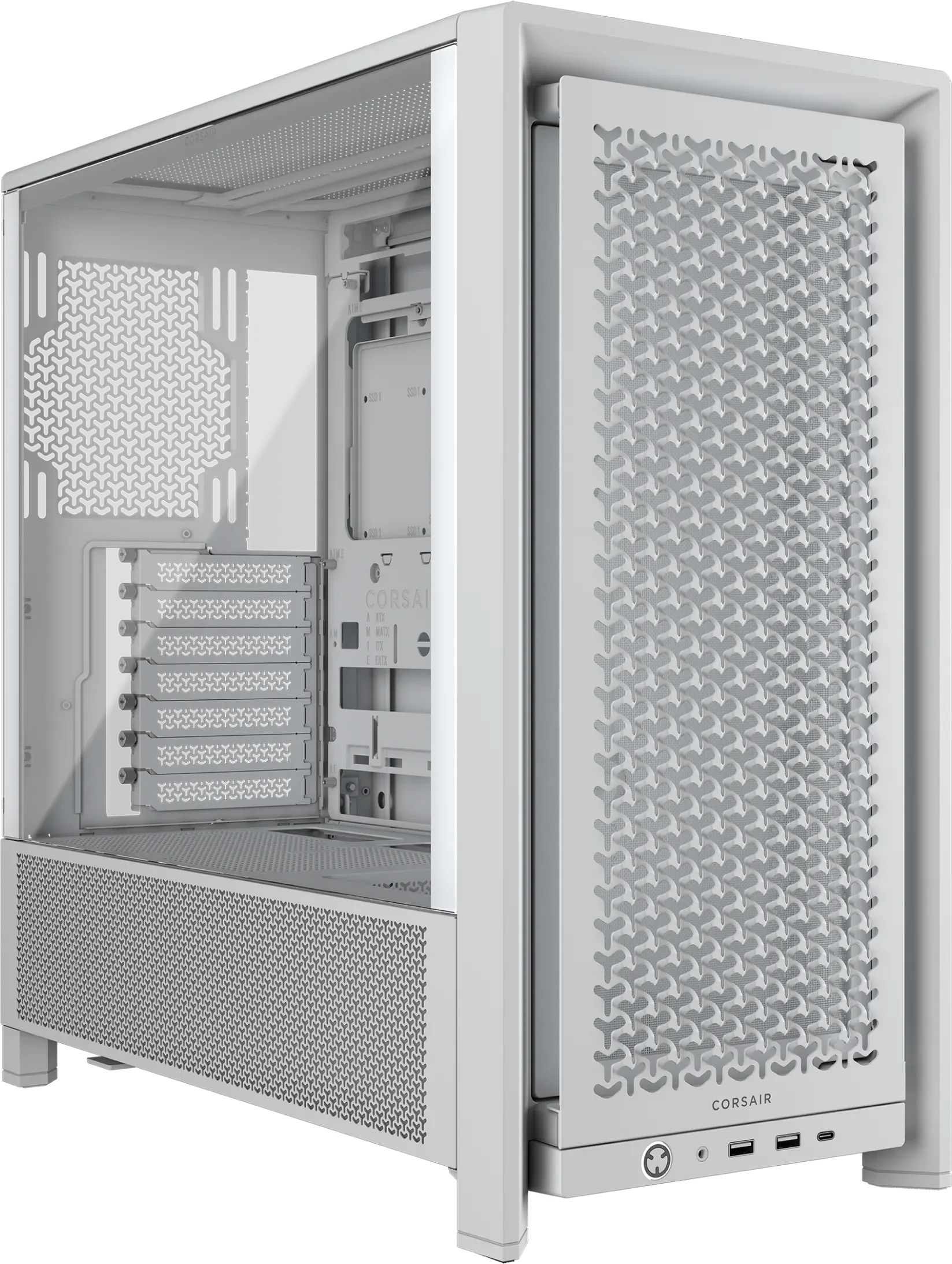 FRAME 4000D White Mid-Tower PC Case; 2x 3.5'' |  2x 2.5'' Drive Bays; Up to 360mm Radiator compatible; No Fans (CC-9011291-WW)