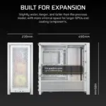 FRAME 4000D RS ARGB White Mid-Tower PC Case; 2x 3.5'' |  2x 2.5'' Drive Bays; Up to 360mm Radiator; 3x RS ARGB PWM Fans; (CC-9011297-WW)_8