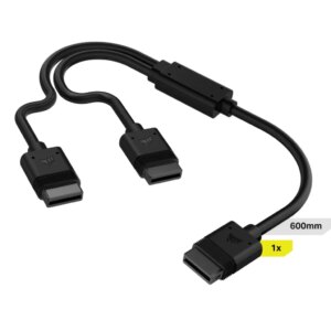 Corsair iCUE LINK Cable; 1x 600mm Y-Cable with Straight connectors; Black (CL-9011124-WW)