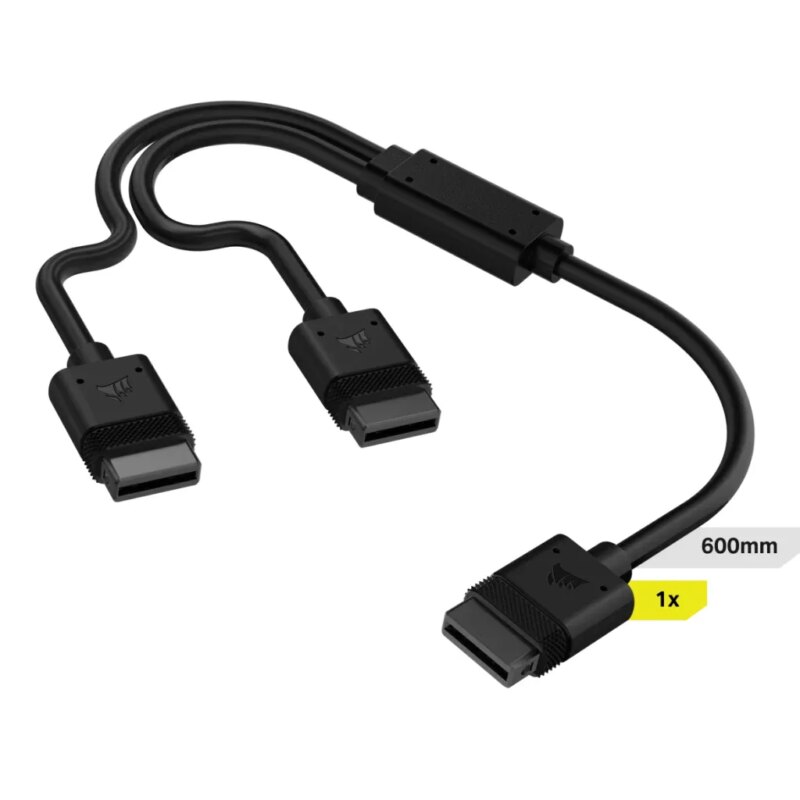 Corsair iCUE LINK Cable; 1x 600mm Y-Cable with Straight connectors; Black (CL-9011124-WW)