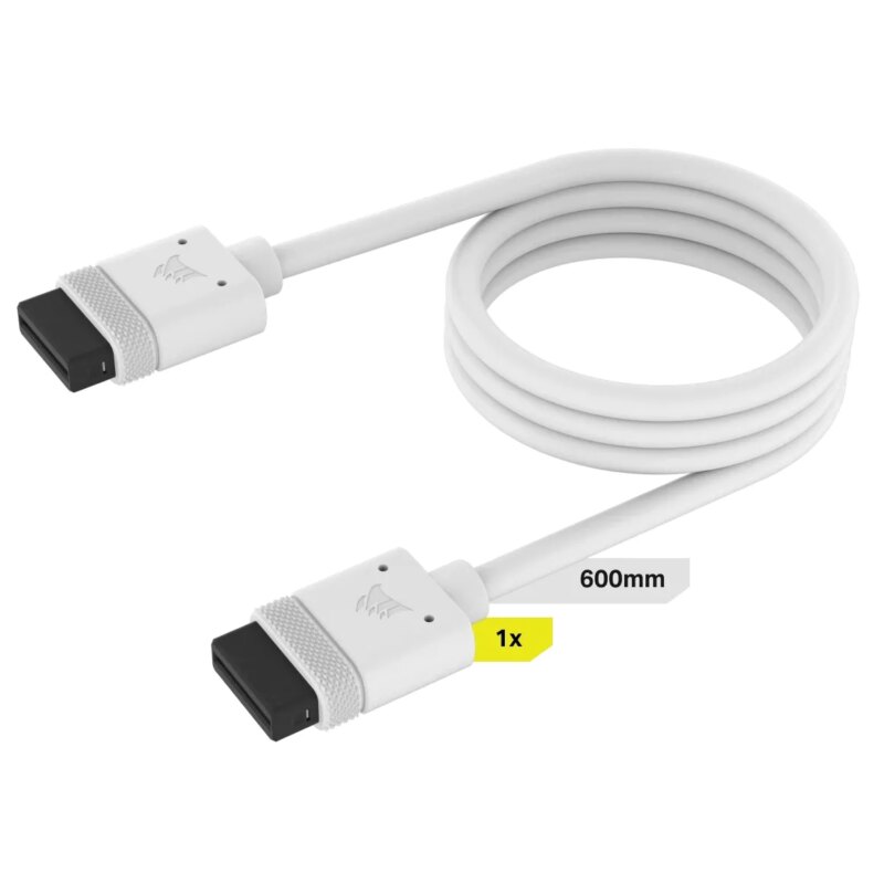 CORSAIR iCUE LINK Cable; 1x 600mm with Straight connectors; White (CL-9011127-WW)_4