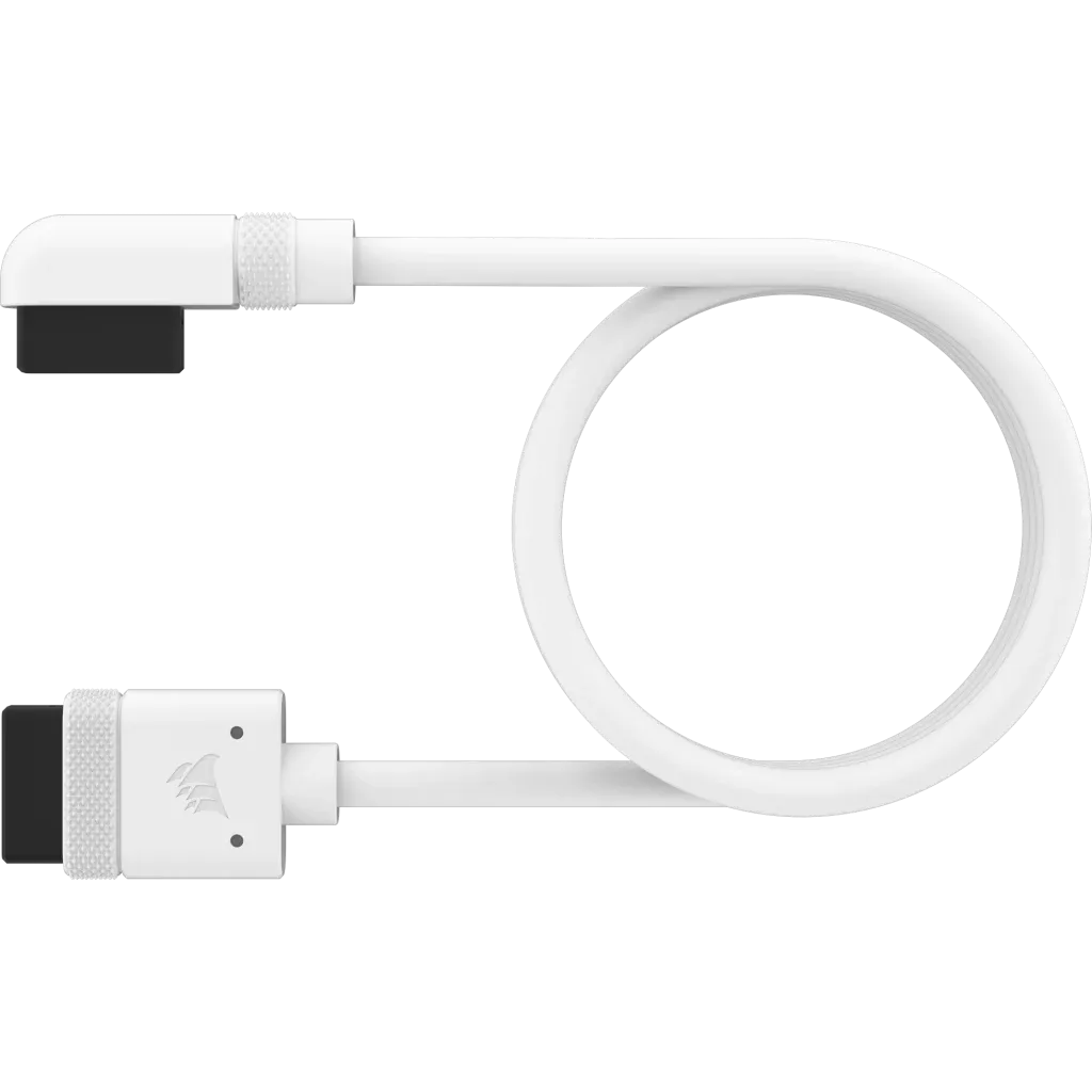 CORSAIR iCUE LINK Cable; 1x 600mm with Straight/Slim 90° connectors; White (CL-9011130-WW)
