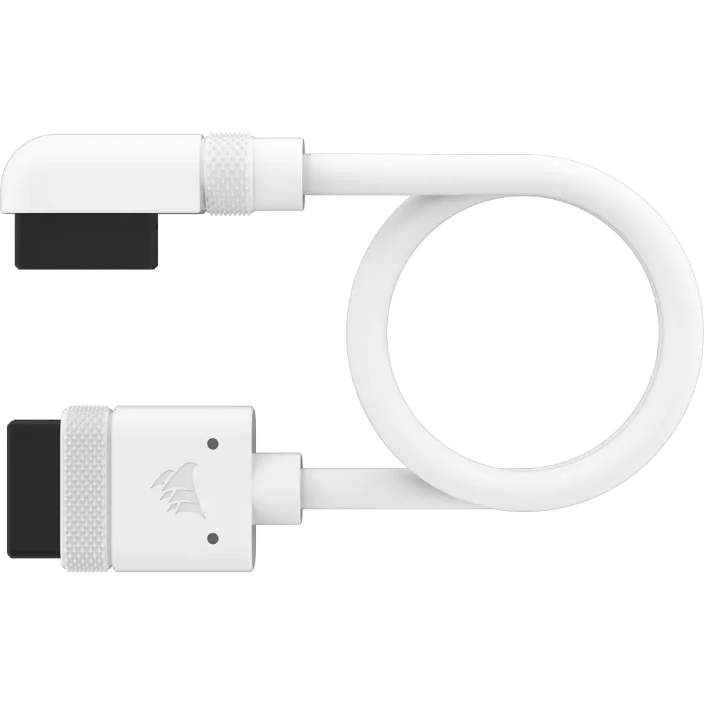 CORSAIR iCUE LINK Cable; 2x 200mm with Straight/Slim 90° connectors; White (CL-9011131-WW)