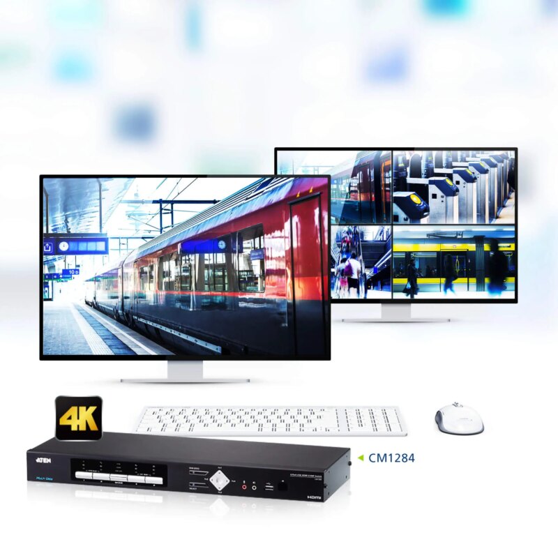 ATEN 4-Port USB HDMI Multi-View KVMP Switch. (inlc. cables & Rack kit) (CM1284)_4