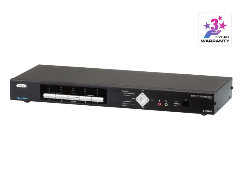 ATEN 4-Port USB HDMI Multi-View KVMP Switch. (inlc. cables & Rack kit) (CM1284)_7