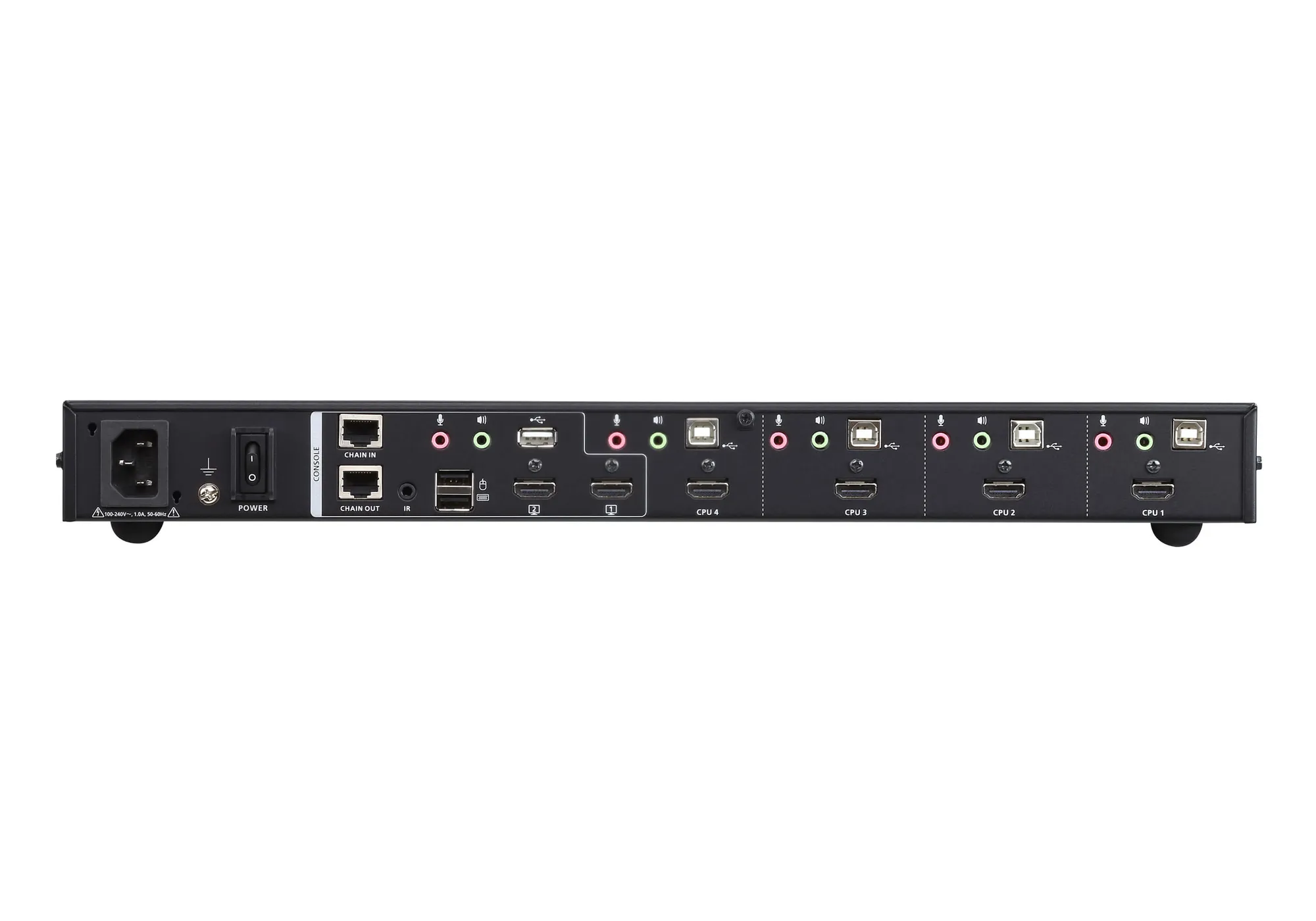 ATEN 4-Port USB HDMI Multi-View KVMP Switch. (inlc. cables & Rack kit) (CM1284)