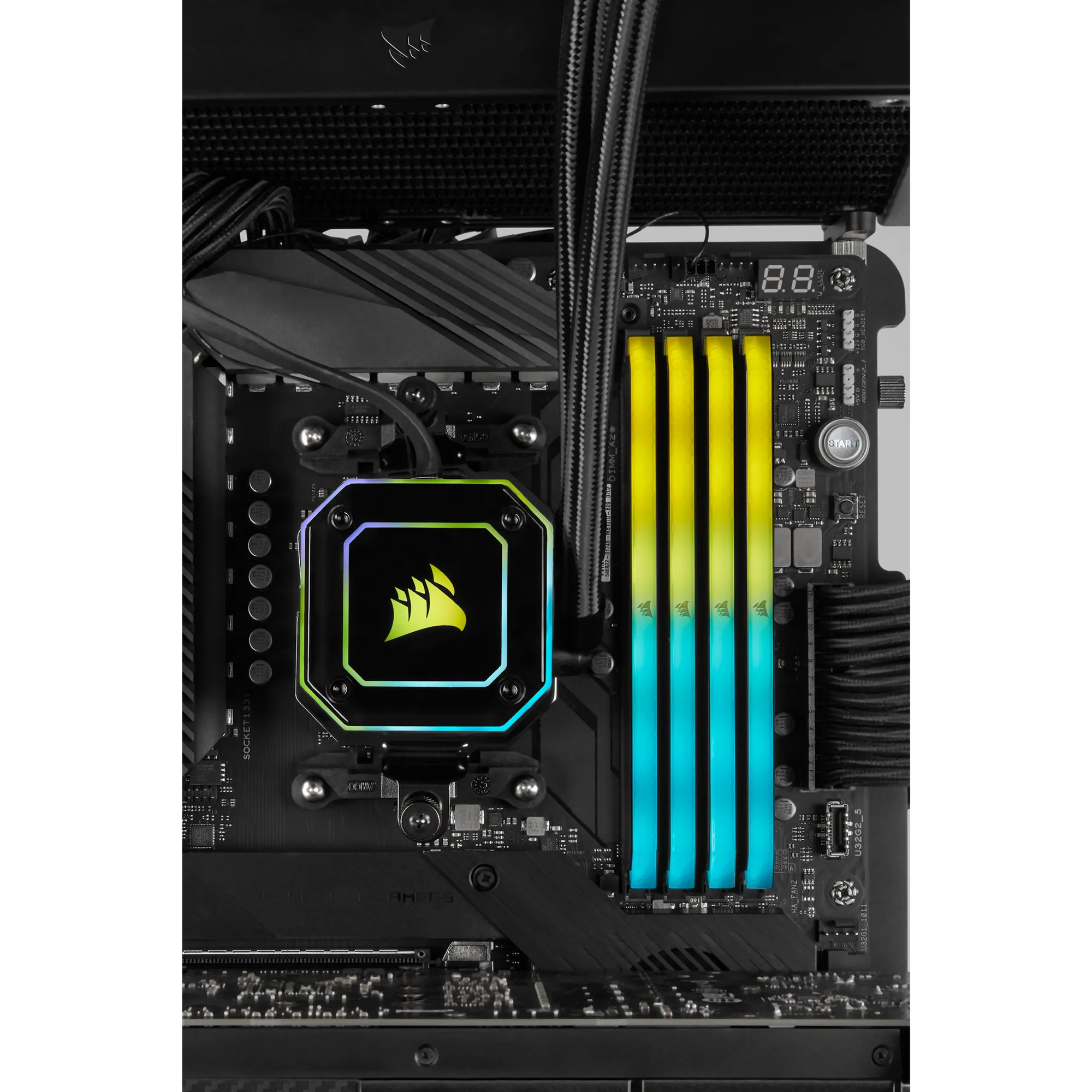 Corsair VENGEANCE RGB RS 64GB (2 x 32GB) DDR4 DRAM 3600MHz C16 Memory Kit; 18-22-22-42; 1.2V; Black (CMG64GX4M2D3600C18)