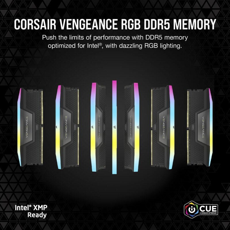 Corsair VENGEANCE® RGB 128GB (4 x 32GB) DDR5 DRAM 5600 C40 Memory Kit; 40-40-40-77; 1.25V Intel XMP - Black. (CMH128GX5M4B5600C40)_10