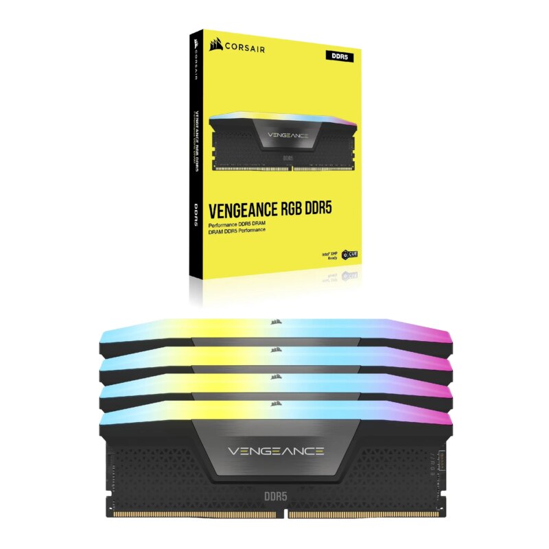 Corsair VENGEANCE® RGB 128GB (4 x 32GB) DDR5 DRAM 5600 C40 Memory Kit; 40-40-40-77; 1.25V Intel XMP - Black. (CMH128GX5M4B5600C40)_7