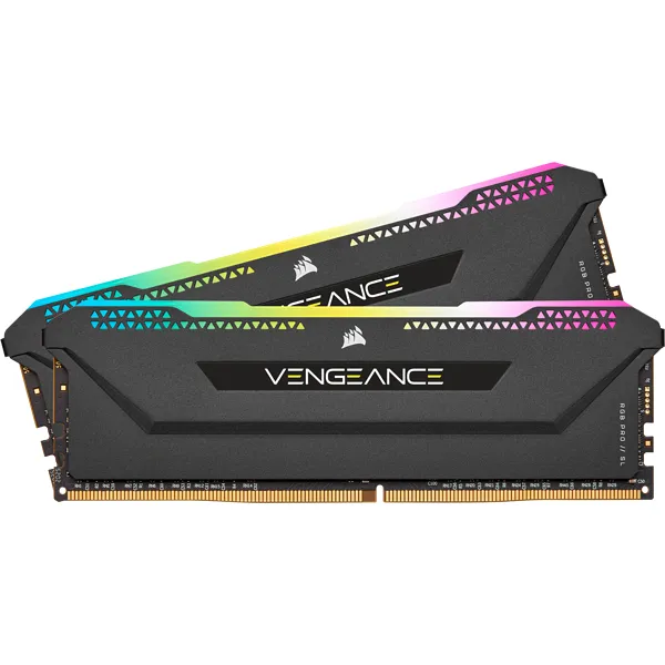 Corsair VENGEANCE® RGB PRO SL 16GB (2 x 8GB) DDR4 DRAM 3600MHz C18 Memory Kit; 18-22-22-42; 1.35; Black (CMH16GX4M2D3600C18)