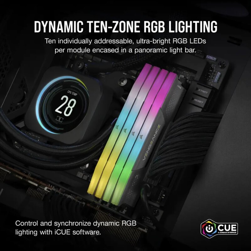 Corsair VENGEANCE RGB DDR5 32GB (2 x 16GB) DDR5 5200 CL40-40-40-77 1.25V Intel XMP & AMD EXPO - GREY. (CMH32GX5M2B5200Z40K) - Image 20