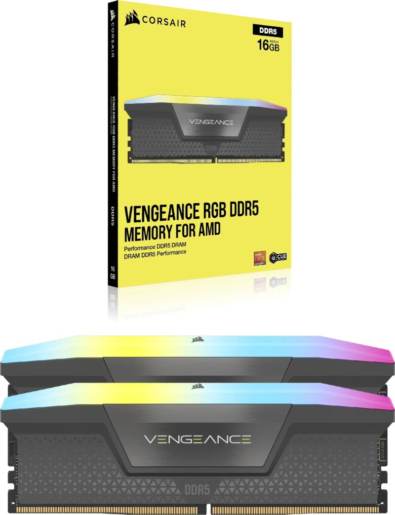 Corsair VENGEANCE RGB DDR5 32GB (2x16GB) DDR5 6000 CL36-44-44-96 1.4V  Intel XMP and AMD EXPO Memory - Grey. (CMH32GX5M2E6000Z36)_4