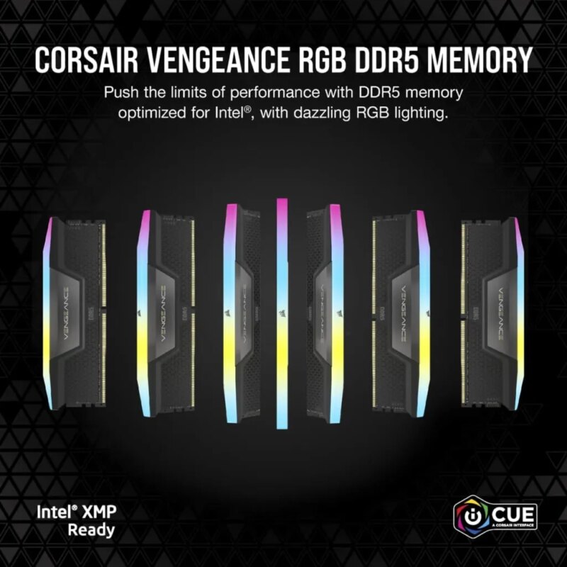 Corsair VENGEANCE RGB DDR5 48GB (2 x 24GB) DDR5 7200 CL36-46-46-116 1.40V Intel XMP - BLACK (CMH48GX5M2B7200C36)_4
