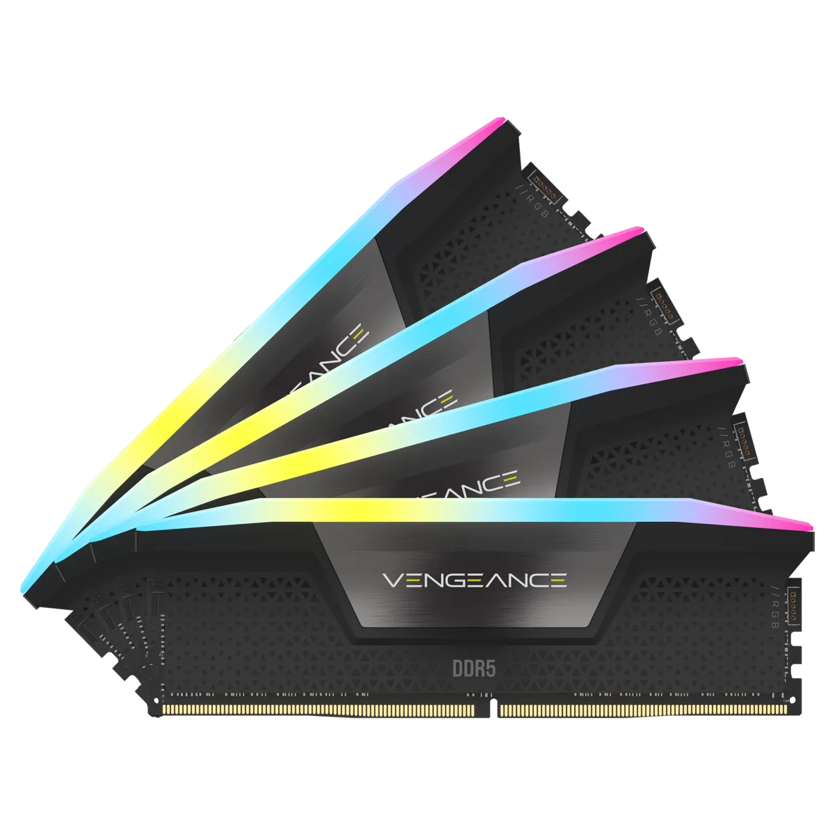 Corsair VENGEANCE RGB DDR5 64GB (4 x 16GB) DDR5 6600 CL32-39-39-76 1.40V Intel XMP - BLACK (CMH64GX5M4B6600C32)