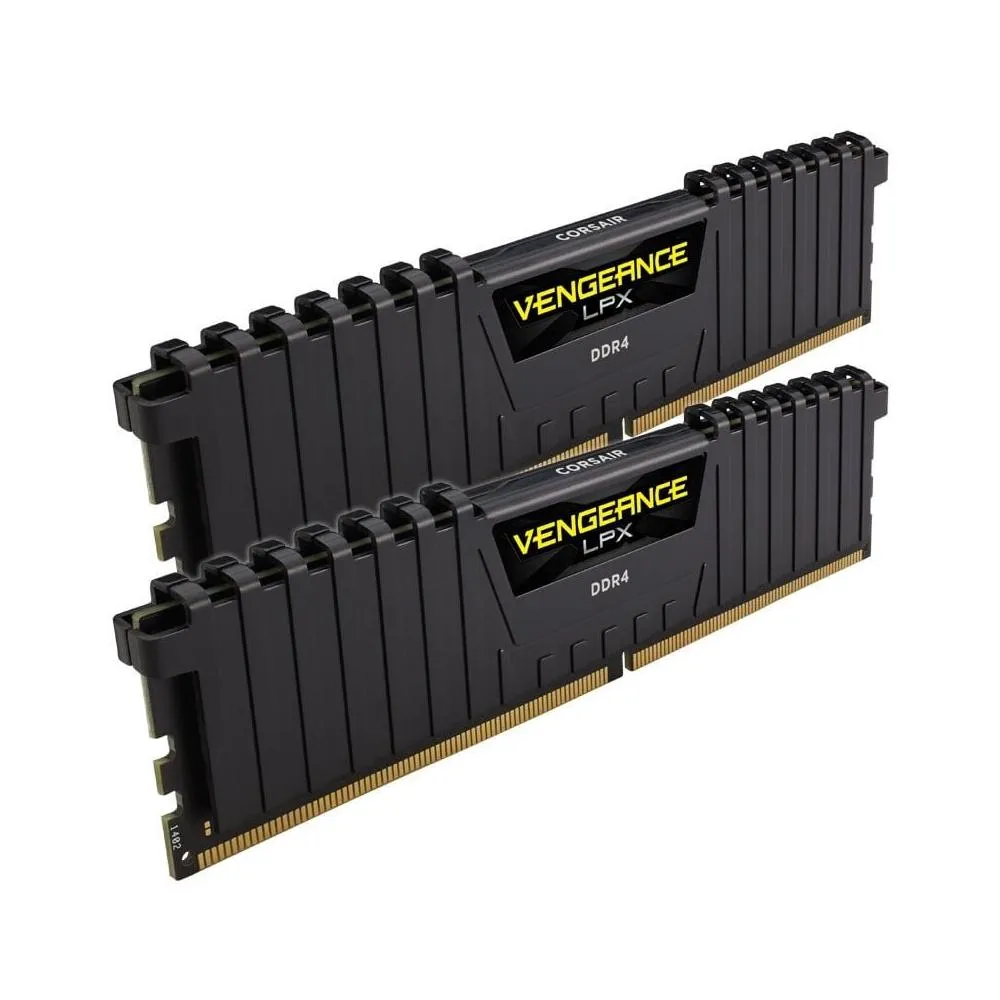Corsair VENGEANCE® LPX 16GB (2 x 8GB) DDR4 DRAM 3200MHz C16 Memory Kit; 16-20-20-38; 1.35V; Black (CMK16GX4M2E3200C16)