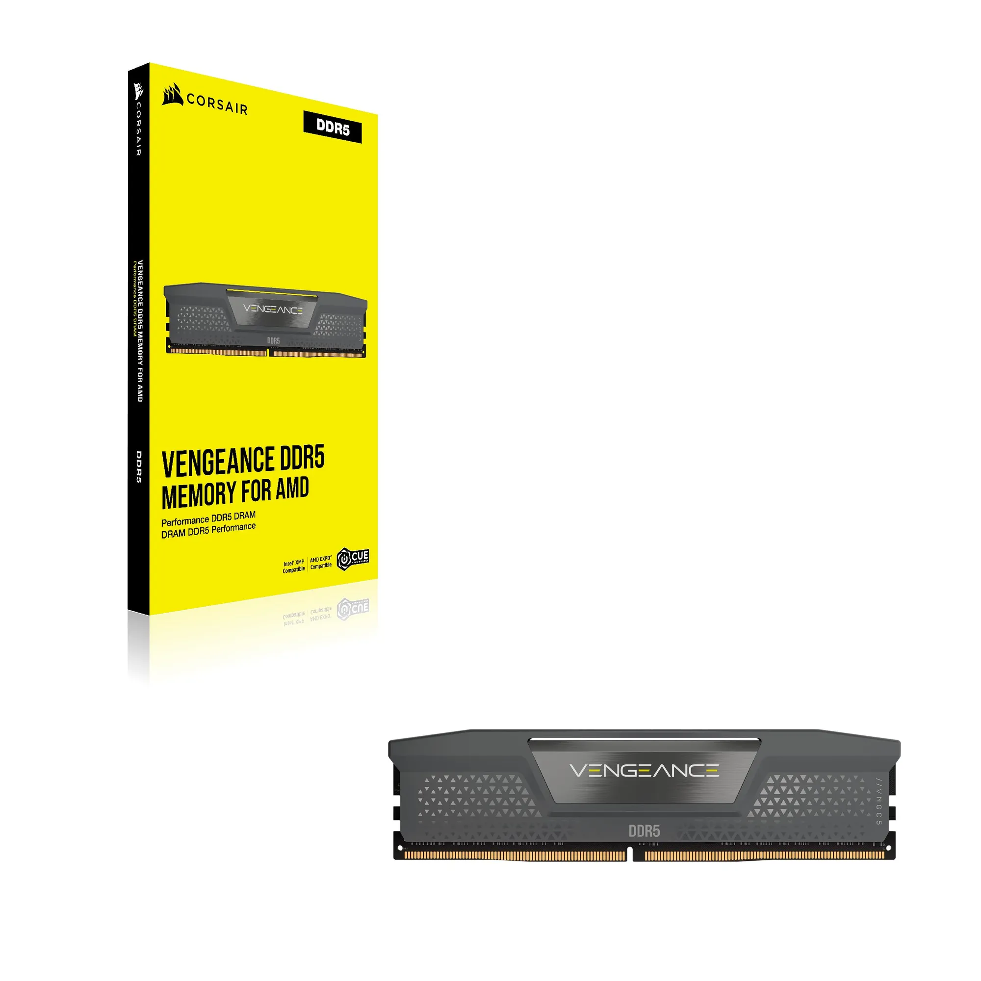 Corsair VENGEANCE DDR5 32GB (1 x 32GB) DDR5 5600 CL40-40-40-77 1.25V Intel XMP & AMD EXPO - GREY (CMK32GX5M1B5600Z40)