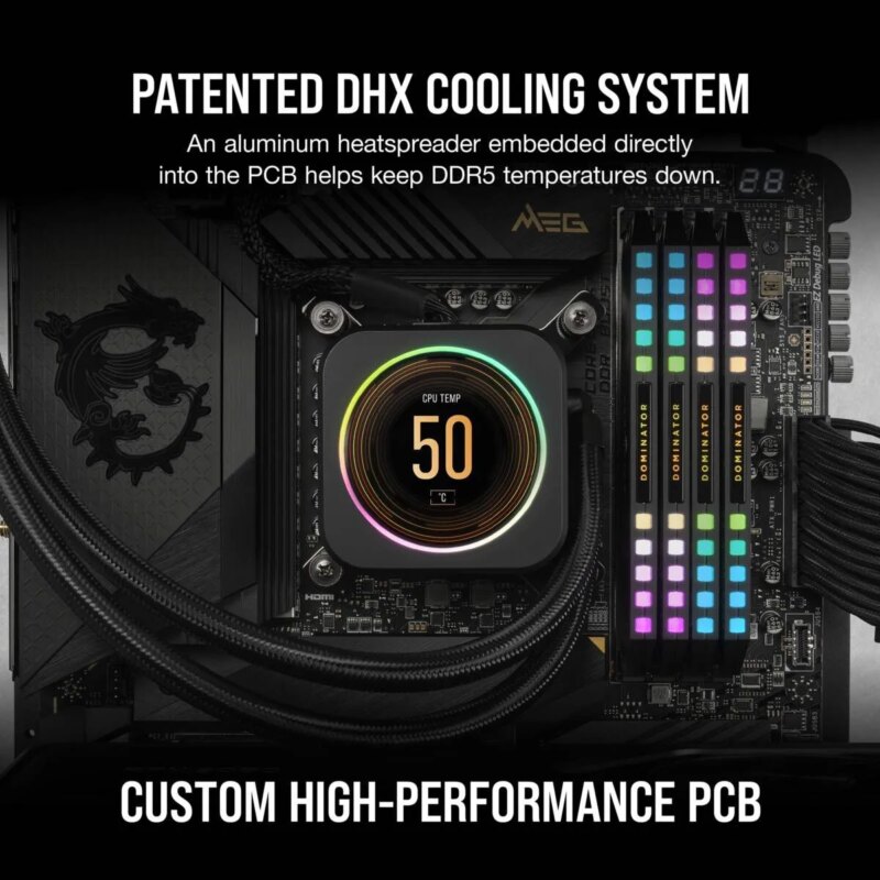Corsair DOMINATOR RGB DDR5 32GB (2 x 16GB) DDR5 6400 CL32-40-40-84 1.40V Intel XMP - BLACK (CMT32GX5M2B6400C32)_1