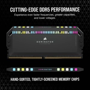 Corsair DOMINATOR RGB DDR5 32GB (2 x 16GB) DDR5 6400 CL32-40-40-84 1.40V Intel XMP - BLACK (CMT32GX5M2B6400C32)