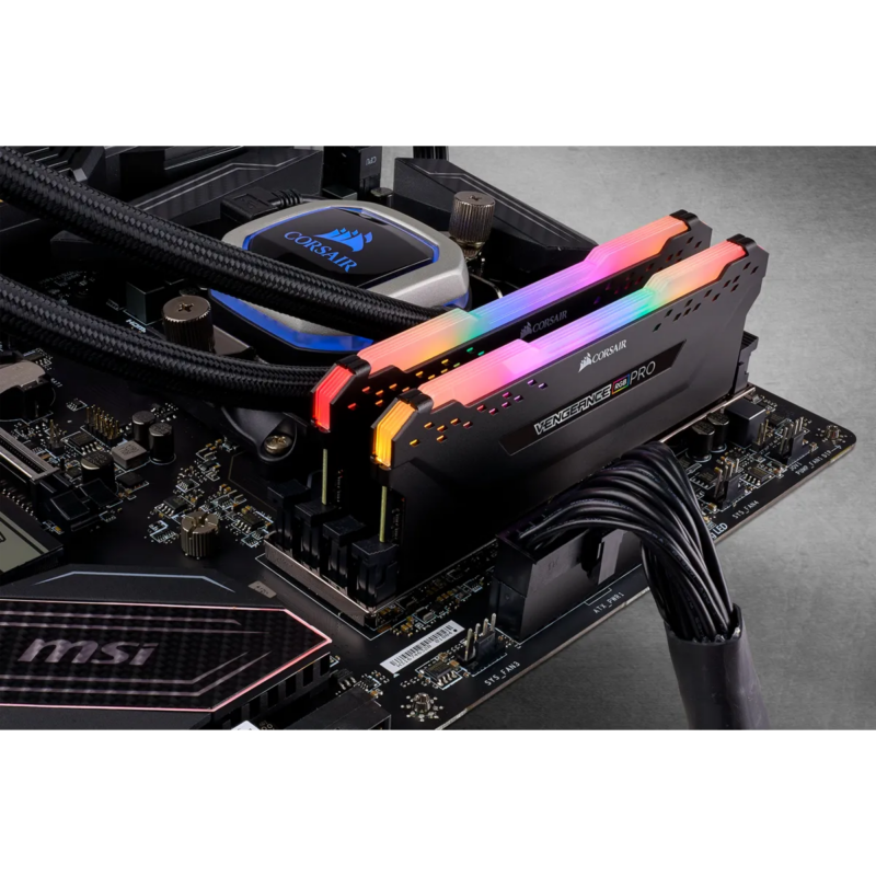 Corsair VENGEANCE® RGB PRO 16GB (2 x 8GB) DDR4 DRAM 3600MHz C18 Memory Kit; 18-22-22-42; 1.35V; Black. (CMW16GX4M2D3600C18)_3