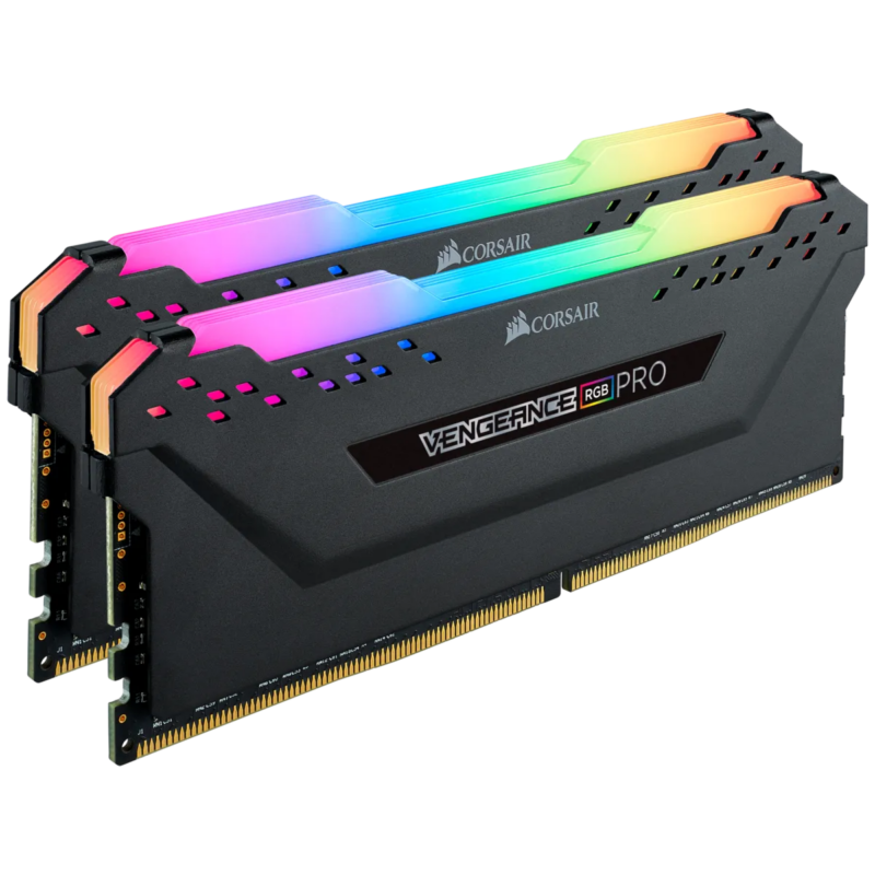 Corsair VENGEANCE® RGB PRO 16GB (2 x 8GB) DDR4 DRAM 3600MHz C18 Memory Kit; 18-22-22-42; 1.35V; Black. (CMW16GX4M2D3600C18)