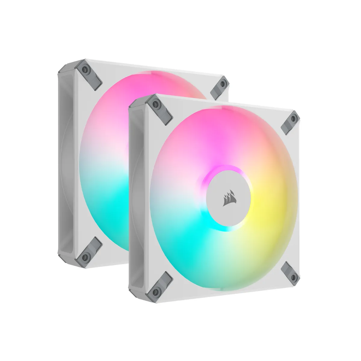 Corsair AF ELITE Series; AF140 RGB ELITE WHITE; 140mm Fluid Dynamic RGB Fan with AirGuide; Dual Pack with Lighting Node CORE (CO-9050160-WW)