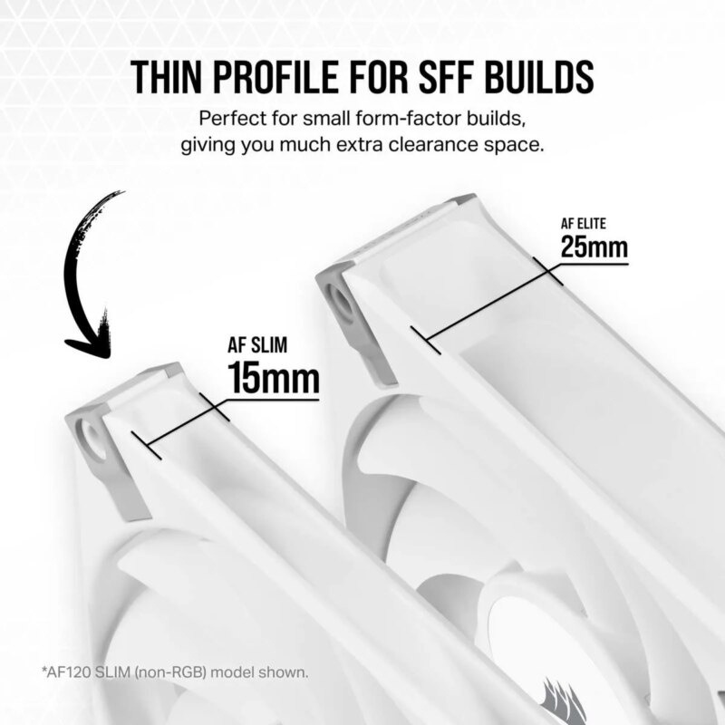 Corsair iCUE AF120 RGB SLIM 120mm PWM Fluid Dynamic Bearing Fan - White (CO-9050164-WW) - Image 20