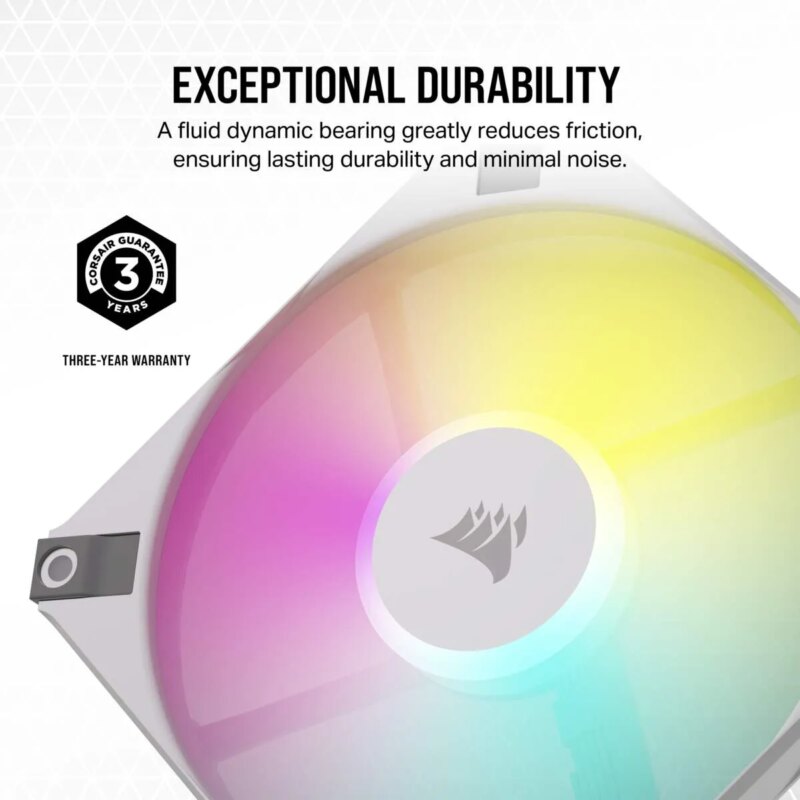 Corsair iCUE AF120 RGB SLIM 120mm PWM Fluid Dynamic Bearing Fan - White (CO-9050164-WW) - Image 31