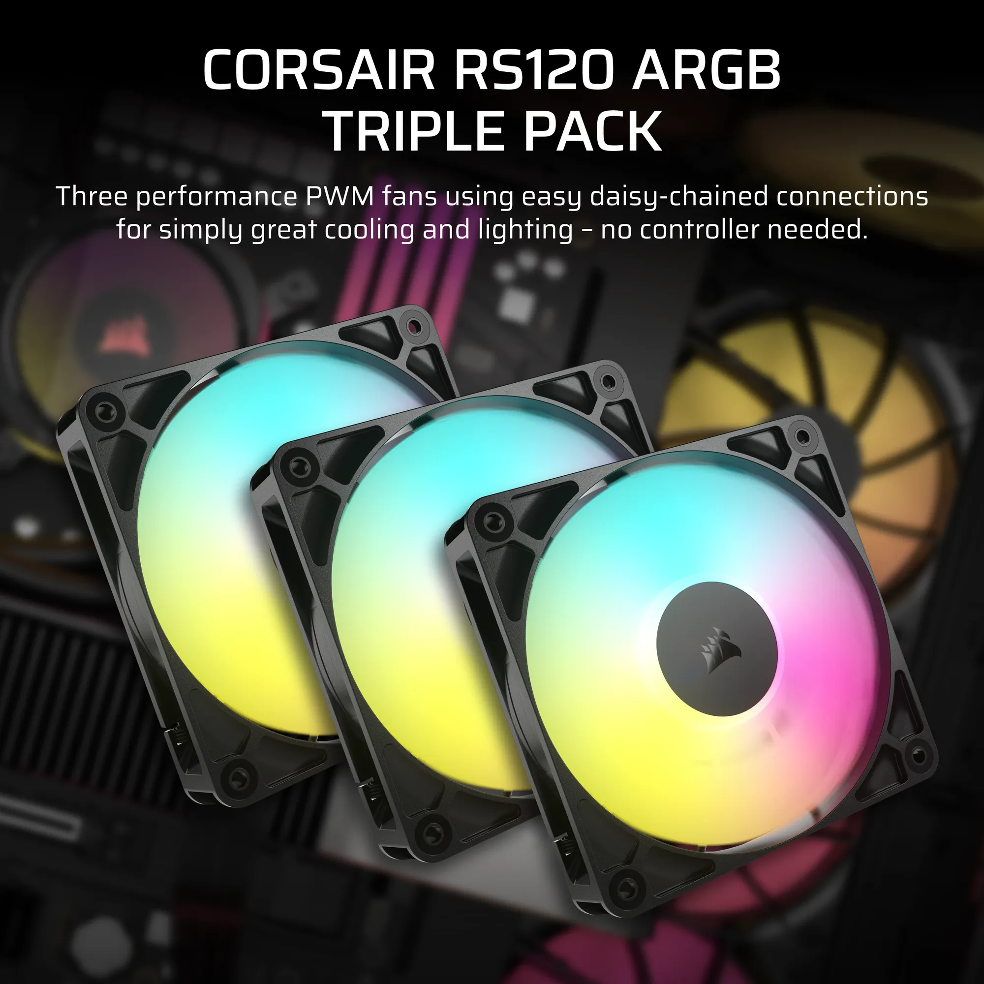 Corsair RS120 ARGB 120mm PWM Fans Triple Pack (CO-9050181-WW)