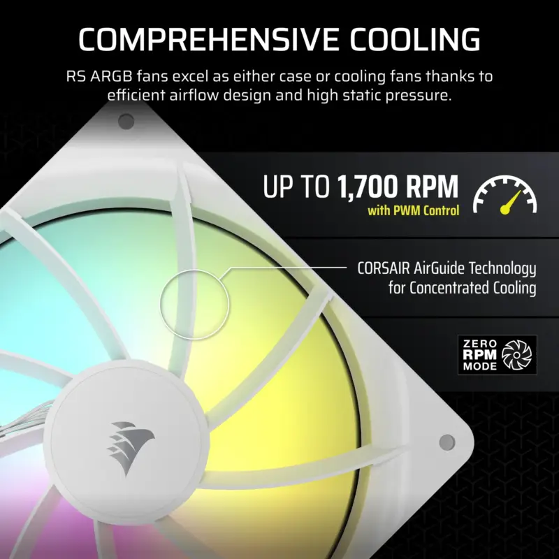 Corsair RS140 ARGB 140mm PWM Fans Dual Pack – White (CO-9050187-WW)_2