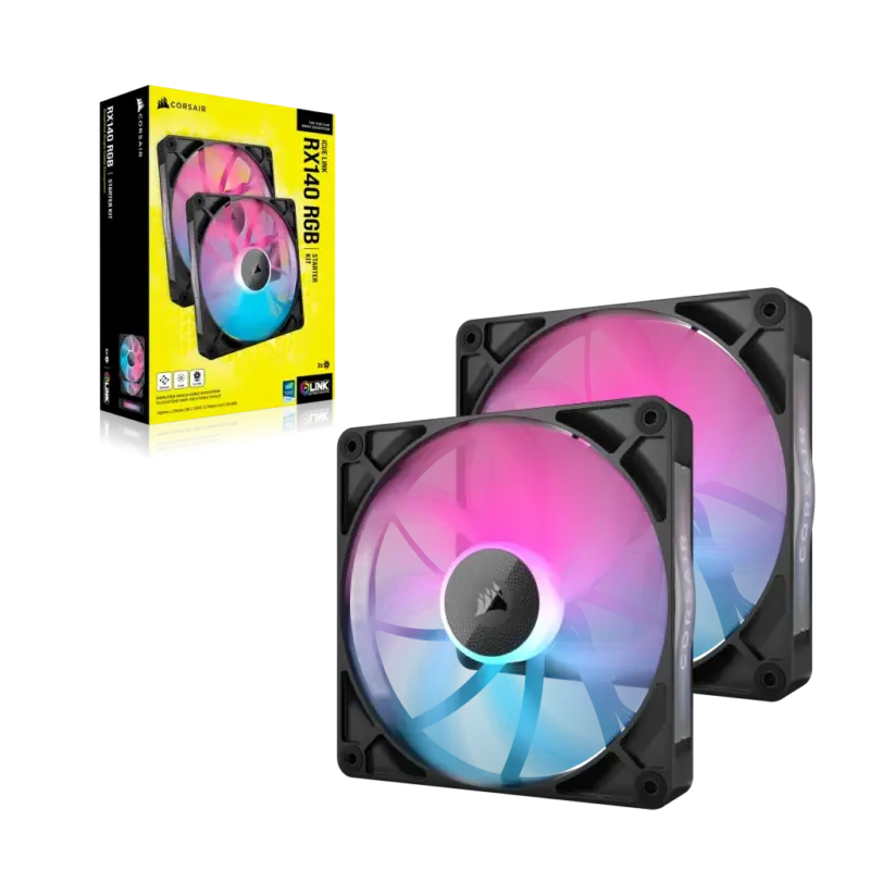 Corsair RX Series; iCUE LINK RX140; 140mm Fan; Dual Pack. (CO-9051020-WW)_2