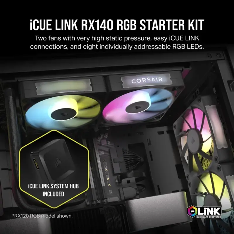 Corsair RX Series; iCUE LINK RX140; 140mm Fan; Dual Pack. (CO-9051020-WW)_4