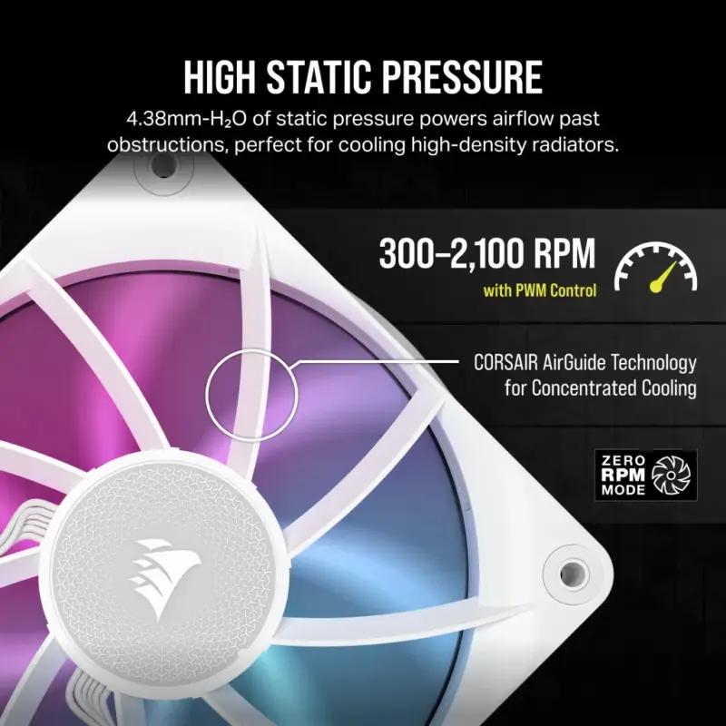 Corsair RX RGB Series; iCUE LINK RX120 RGB White; 120mm Fan; Single Pack (CO-9051021-WW)_11