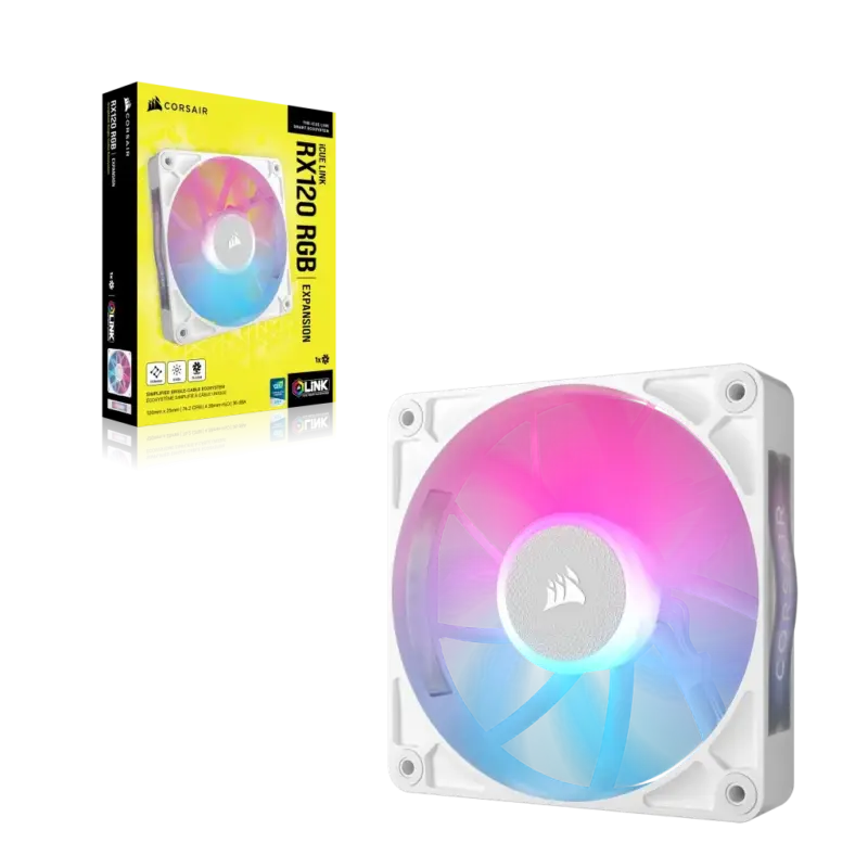Corsair RX RGB Series; iCUE LINK RX120 RGB White; 120mm Fan; Single Pack (CO-9051021-WW) - Image 18