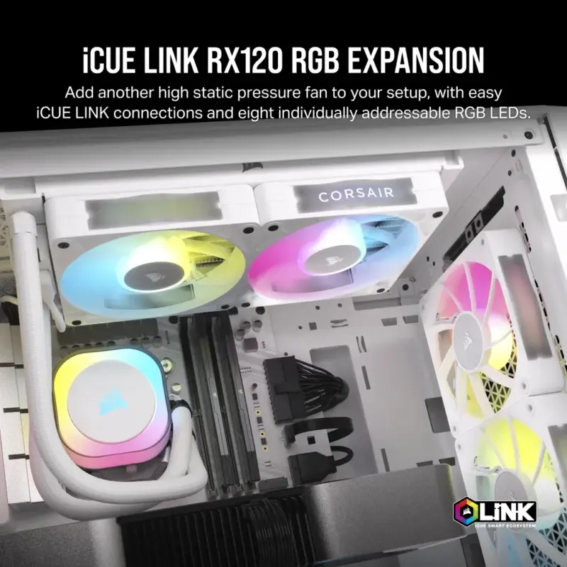 Corsair RX RGB Series; iCUE LINK RX120 RGB White; 120mm Fan; Single Pack (CO-9051021-WW)_3