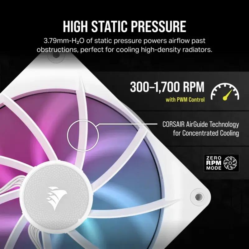 CORSAIR RX Series; iCUE LINK RX140; 140mm Fan; Dual Pack - White. (CO-9051024-WW)_4
