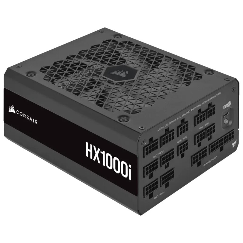 Corsair HX1000i — 1000 Watt 80 PLUS® Platinum; 10yr Warranty;ATX(1);EPS (3);PCI-E (4);4-Pin Peripheral (8);SATA (8);12VHPWR (1) (CP-9020259-WW)_1