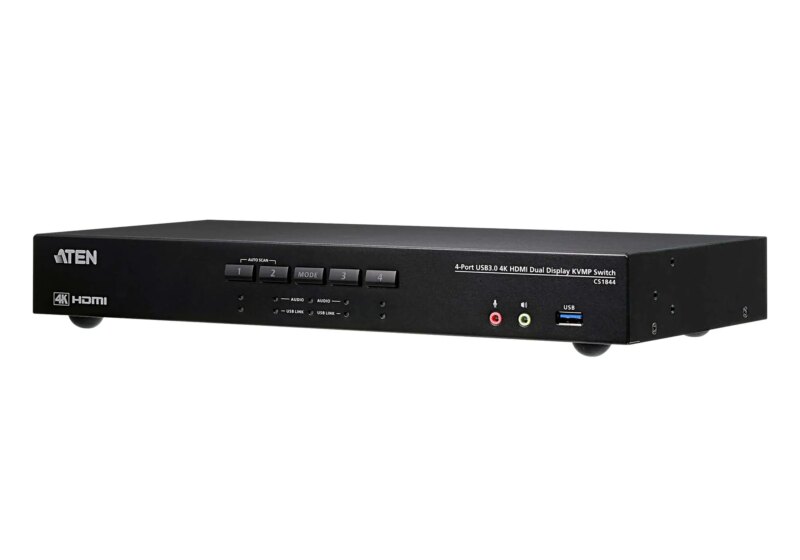 4-Port USB 3.0 4K HDMI Dual Display KVMP™ Switch HDMI 2.0 standard and supports up to 4K DCI (4096 x 2160 @ 60Hz) (CS1844)