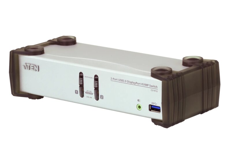 ATEN 2-port USB 3.0 DisplayPort Audio KVMP Switch support up to 3840x2160@30Hz W/(US/EU/OUT) CORD (CS1912)_1