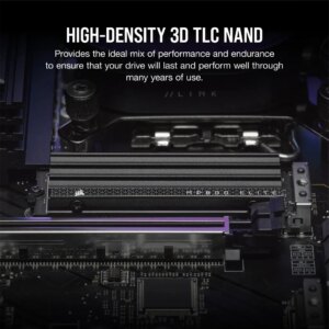 Corsair MP600 ELITE 1TB Gen4 PCIe x4 NVMe M.2 SSD with heatsink; Read Up To 7000MB/s; Write up to 6200MB/s (CSSD-F1000GBMP600EHS)