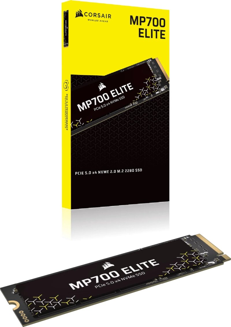 Corsair MP700 ELITE 1TB M.2 NVMe PCIe Gen. 5 x4 SSD (no heatsink); Read Up To 10 00MB/s; Write up to 8500MB/s (CSSD-F1000GBMP700ENH)_1