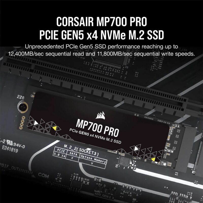 Corsair MP700 PRO 1TB M.2 NVMe PCIe Gen. 5 x4 SSD (no heatsink); Read Up To 11 700MB/s; Write up to 9600MB/s (CSSD-F1000GBMP700PNH)_7