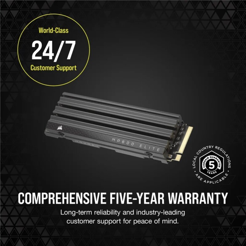 Corsair MP600 ELITE 2TB Gen4 PCIe x4 NVMe M.2 SSD with heatsink; Read Up To 7000MB/s; Write up to 6500MB/s (CSSD-F2000GBMP600EHS) - Image 17