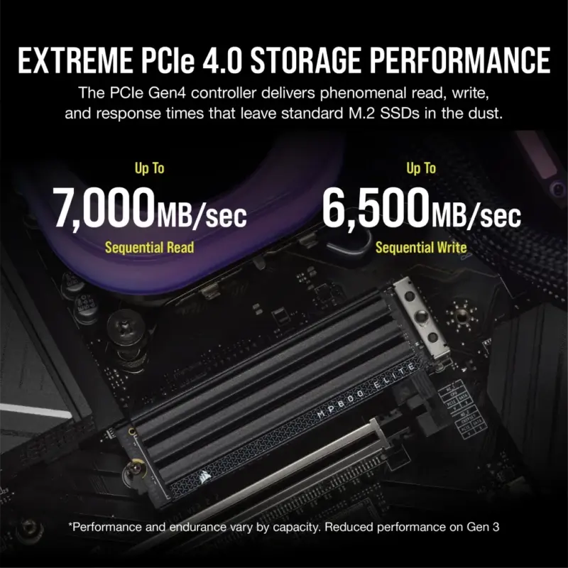 Corsair MP600 ELITE 2TB Gen4 PCIe x4 NVMe M.2 SSD with heatsink; Read Up To 7000MB/s; Write up to 6500MB/s (CSSD-F2000GBMP600EHS) - Image 30