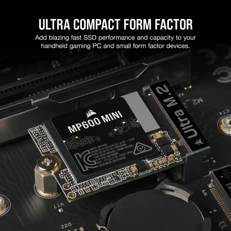 Corsair MP600 MINI 2TB M.2 NVMe PCIe Gen. 4 x4 SSD; Read Up To 7000MB/s; Write up to 6200MB/s (CSSD-F2000GBMP600MNR2)_6