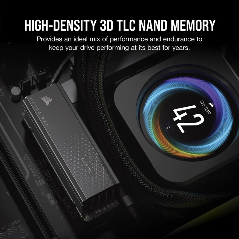 Corsair MP700 PRO 2TB M.2 NVMe PCIe Gen. 5 x4 SSD with Cooler; Read Up To 12 400MB/s; Write up to 11 800MB/s (CSSD-F2000GBMP700PRO)_4