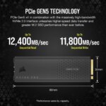 Corsair MP700 PRO 2TB M.2 NVMe PCIe Gen. 5 x4 SSD with Cooler; Read Up To 12 400MB/s; Write up to 11 800MB/s (CSSD-F2000GBMP700PRO)_8