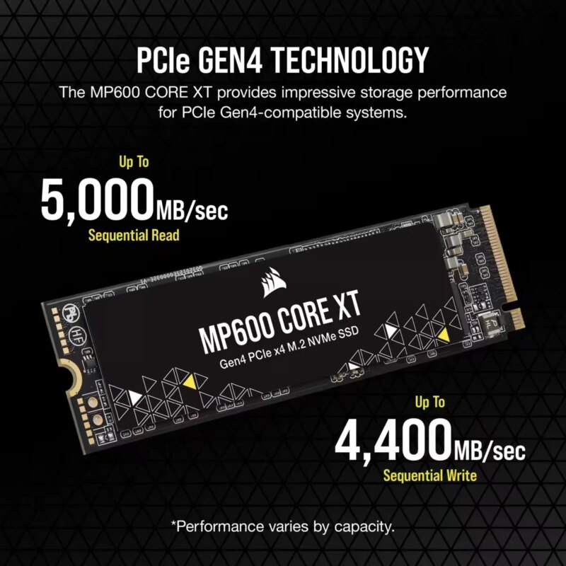 Corsair MP600 CORE XT 4TB NVMe PCIe M.2 SSD; Read Up To 5000MB/s; Write up to 4400MB/s (CSSD-F4000GBMP600CXT) - Image 37