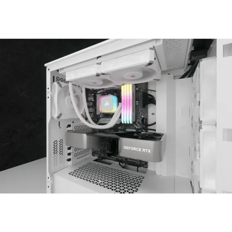Corsair iCUE H100i ELITE RGB 240mm Liquid CPU Cooler - White AMD: AM5; AM4; sTRX4; sTR5 | Intel LGA: 1700/1851; 1200; 115X; 2066 (CW-9060078-WW)_12