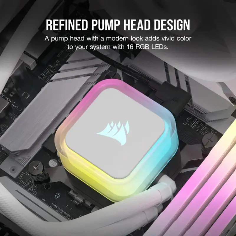Corsair iCUE H100i ELITE RGB 240mm Liquid CPU Cooler - White AMD: AM5; AM4; sTRX4; sTR5 | Intel LGA: 1700/1851; 1200; 115X; 2066 (CW-9060078-WW)_13
